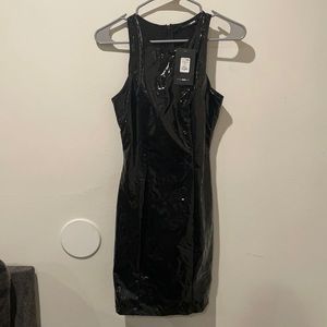 Black latex dress